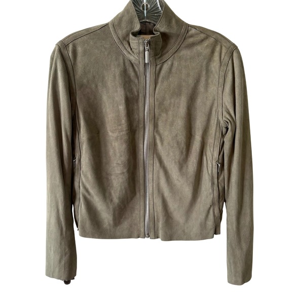 Gianetti Jackets & Blazers - Gianetti Women's Taupe Italian Suede Zip Front‎ Jacket in Size S